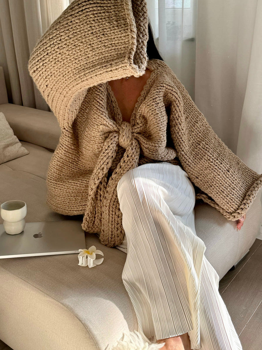 Sweet Cute Bow Thick Needle Sweater
