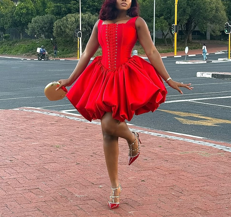 Red corset princess dress