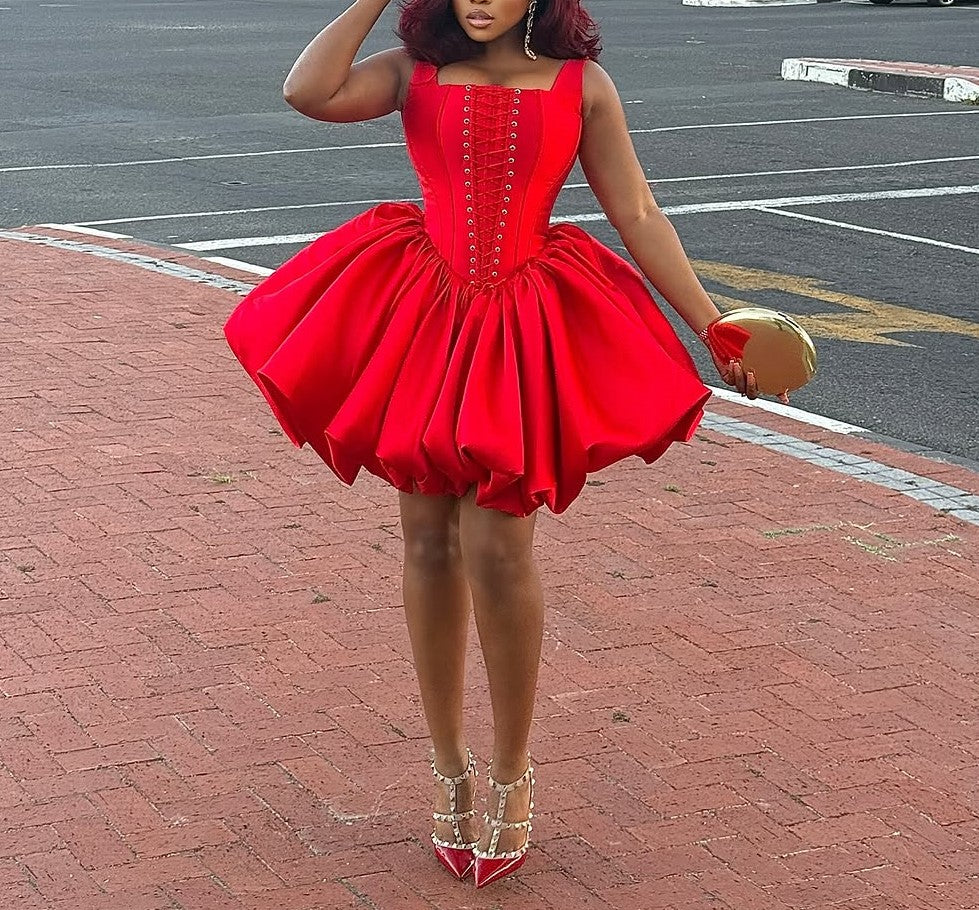 Red corset princess dress