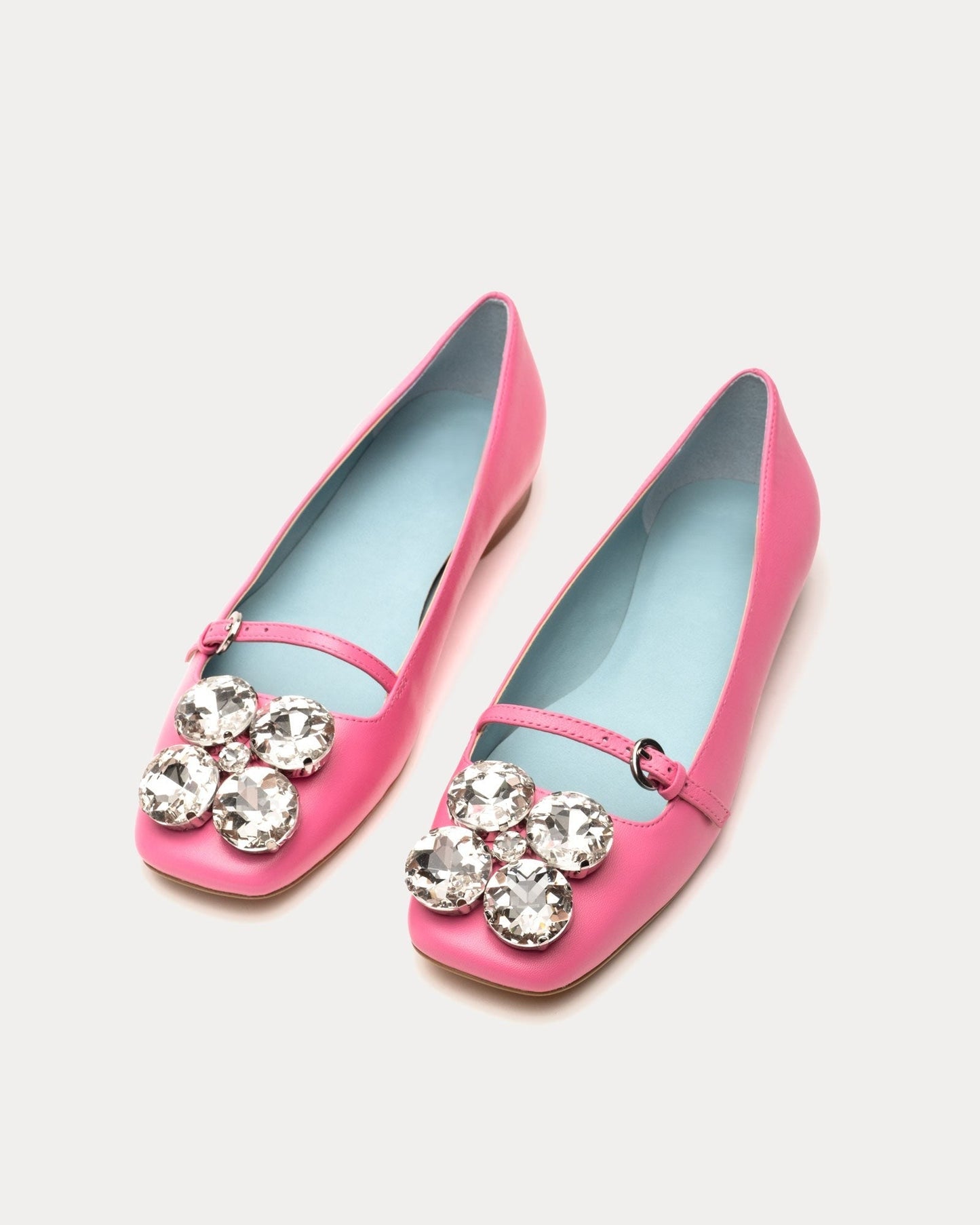 Four-leaf clover rhinestone ballet flats