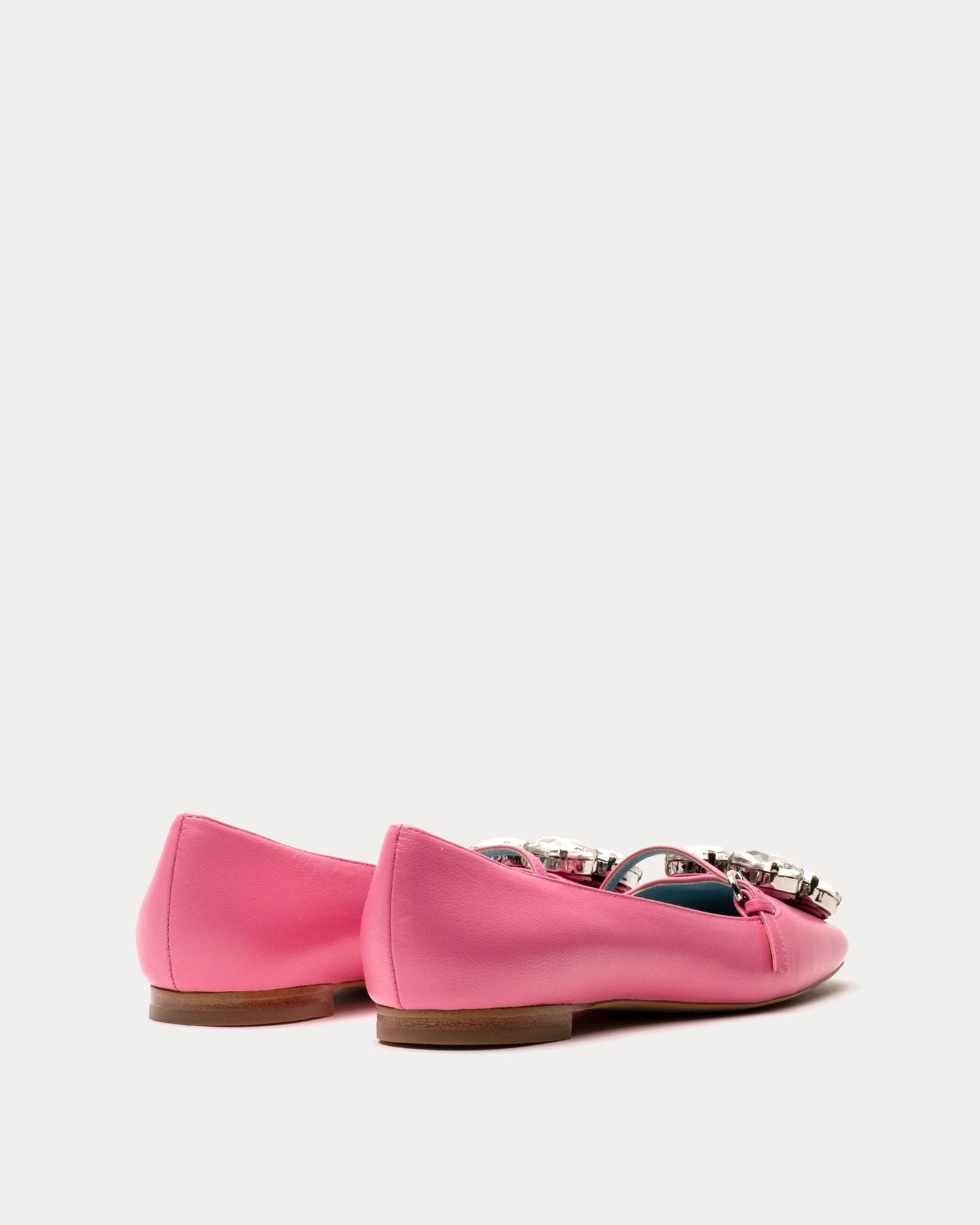 Four-leaf clover rhinestone ballet flats