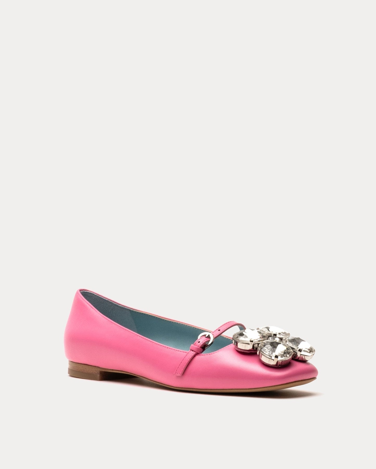 Four-leaf clover rhinestone ballet flats