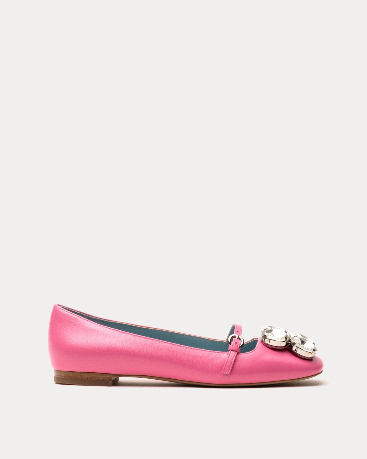 Four-leaf clover rhinestone ballet flats
