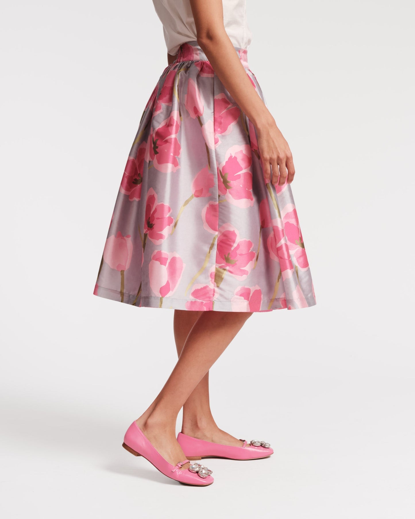 Four-leaf clover rhinestone ballet flats