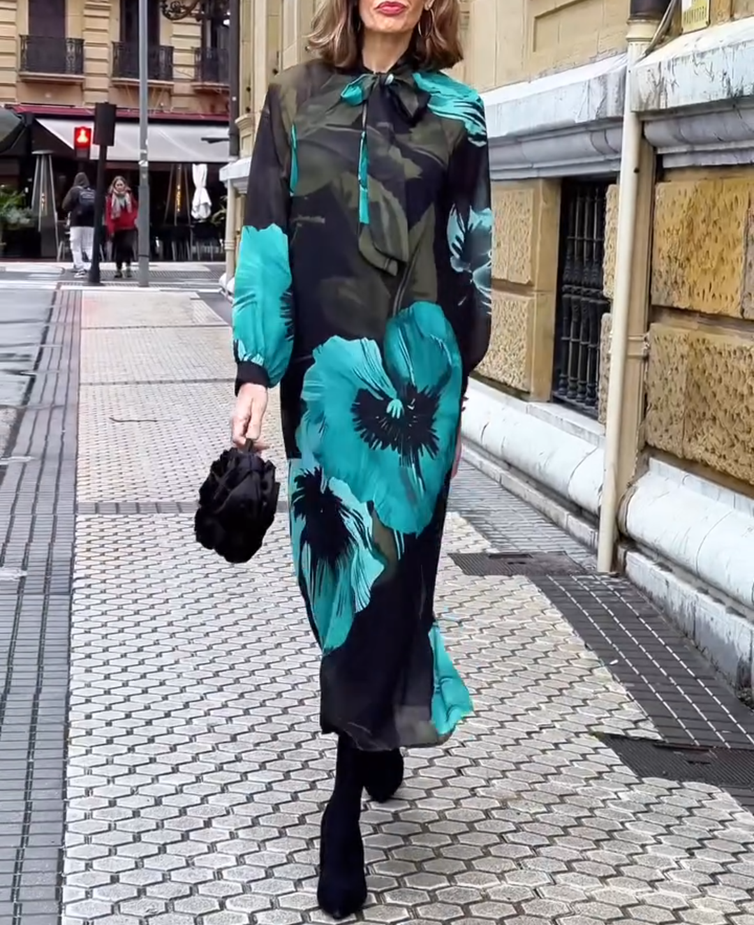 Midi Bule Floral Dress