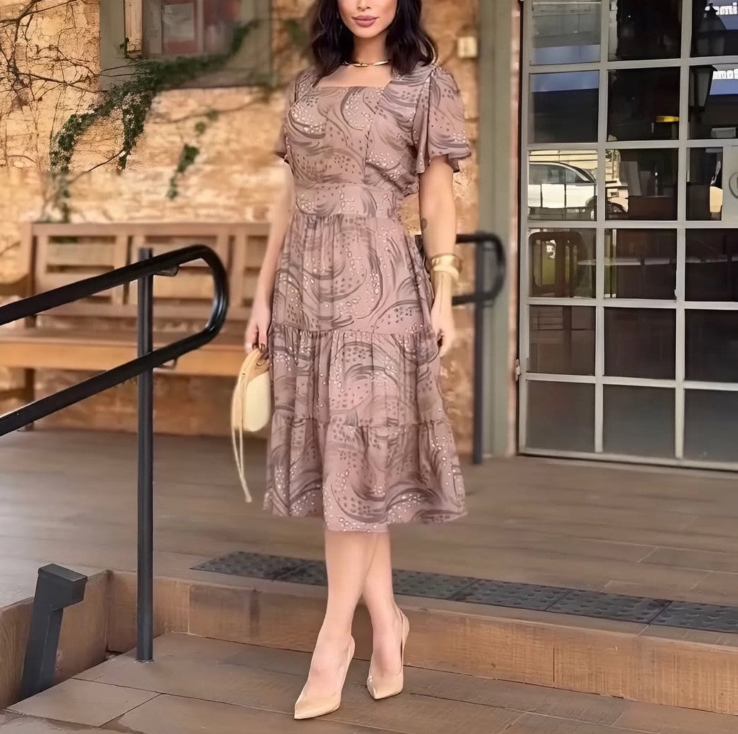 Elegant Square Neck Dress