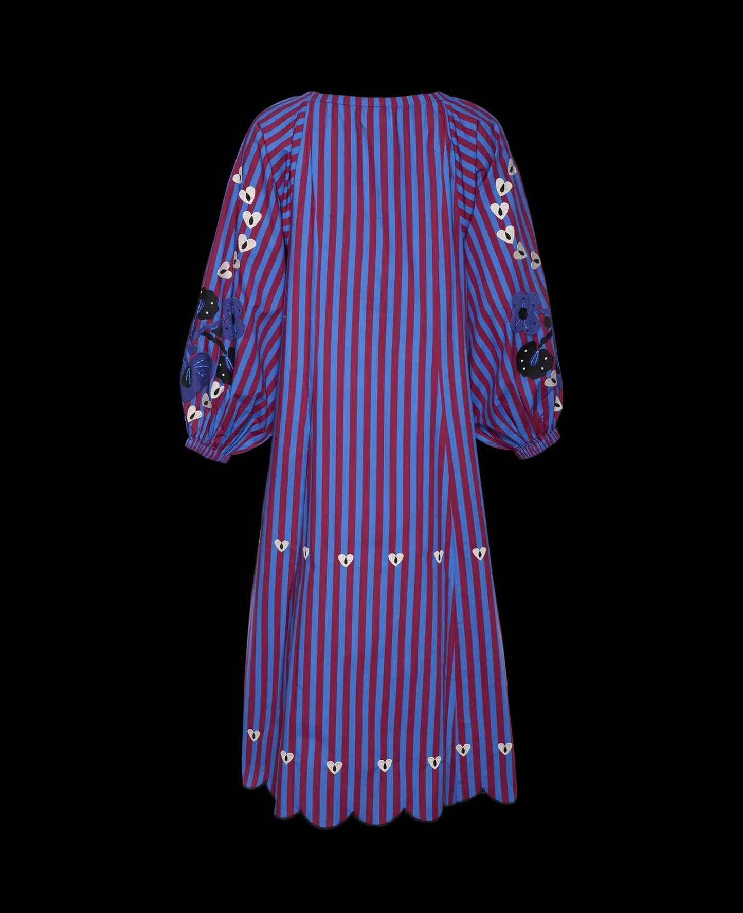 Hand-embroidered floral maxi dress