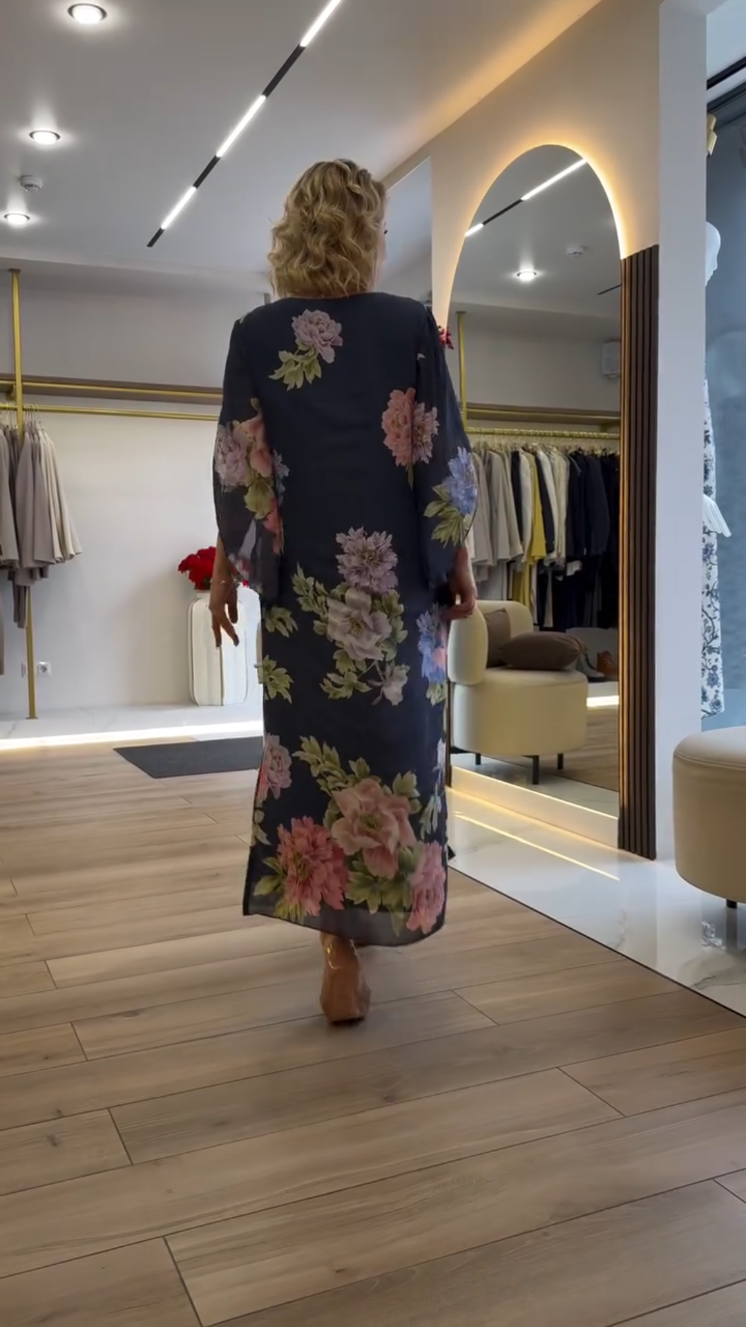 Organza Peony Print Dress
