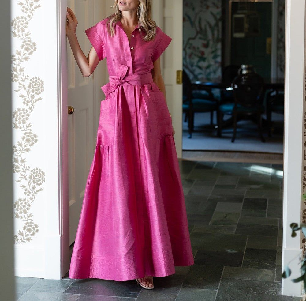 Vintage French Tunic Maxi Dress