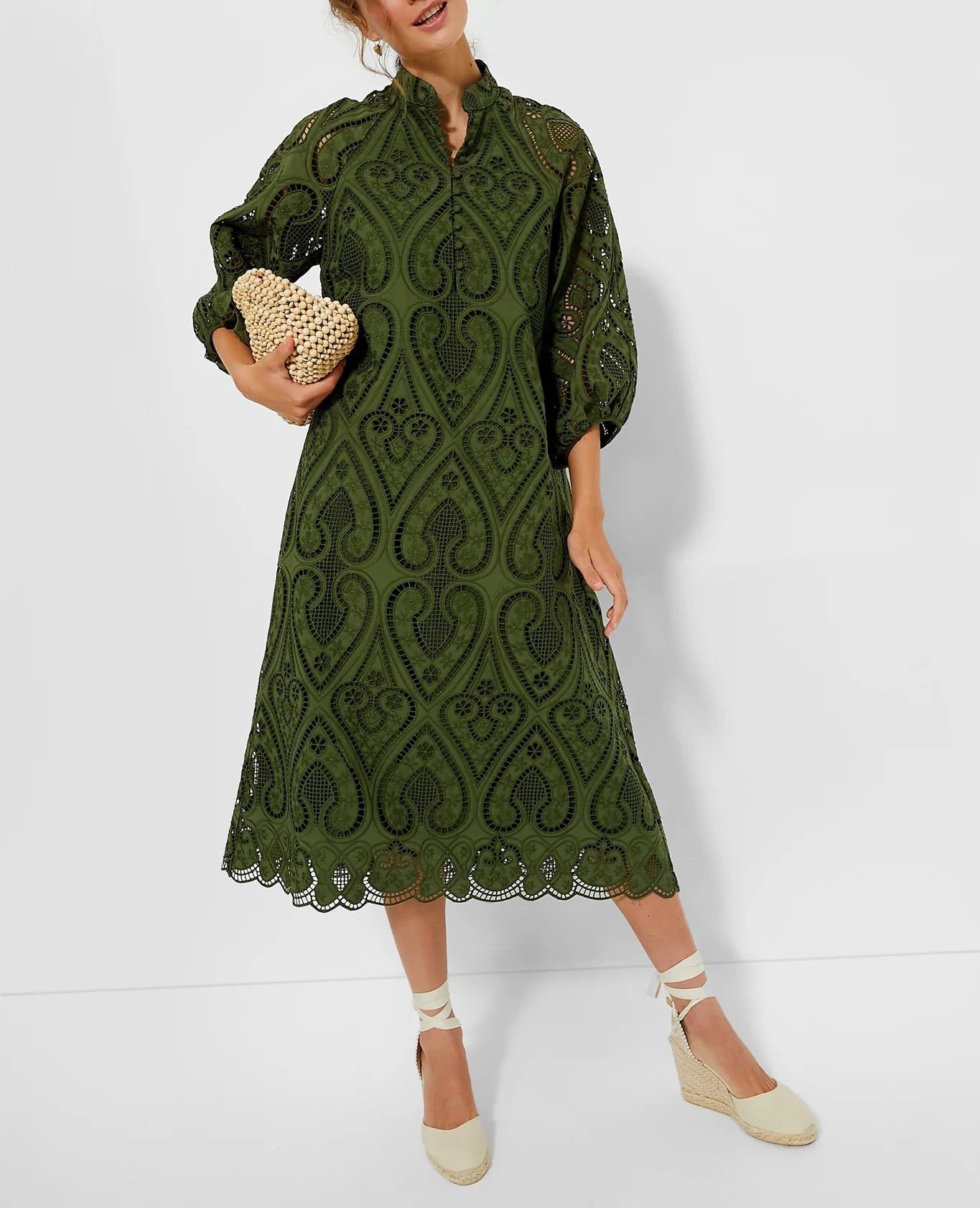 Army Green Mesh Dress