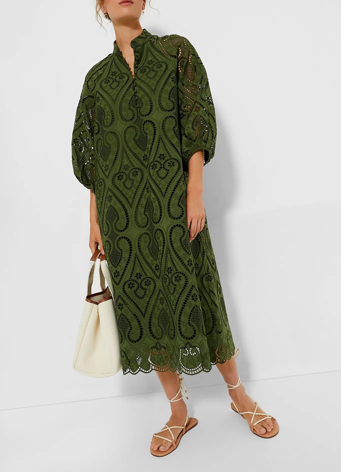 Army Green Mesh Dress