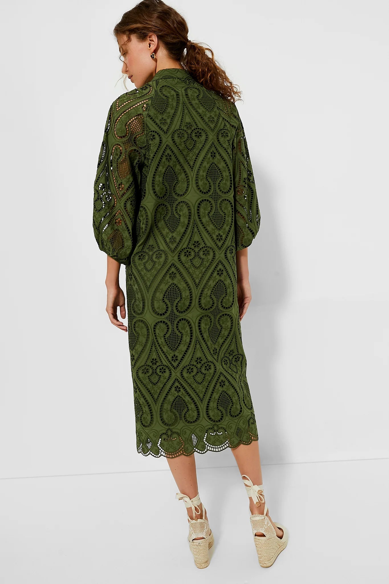Army Green Mesh Dress