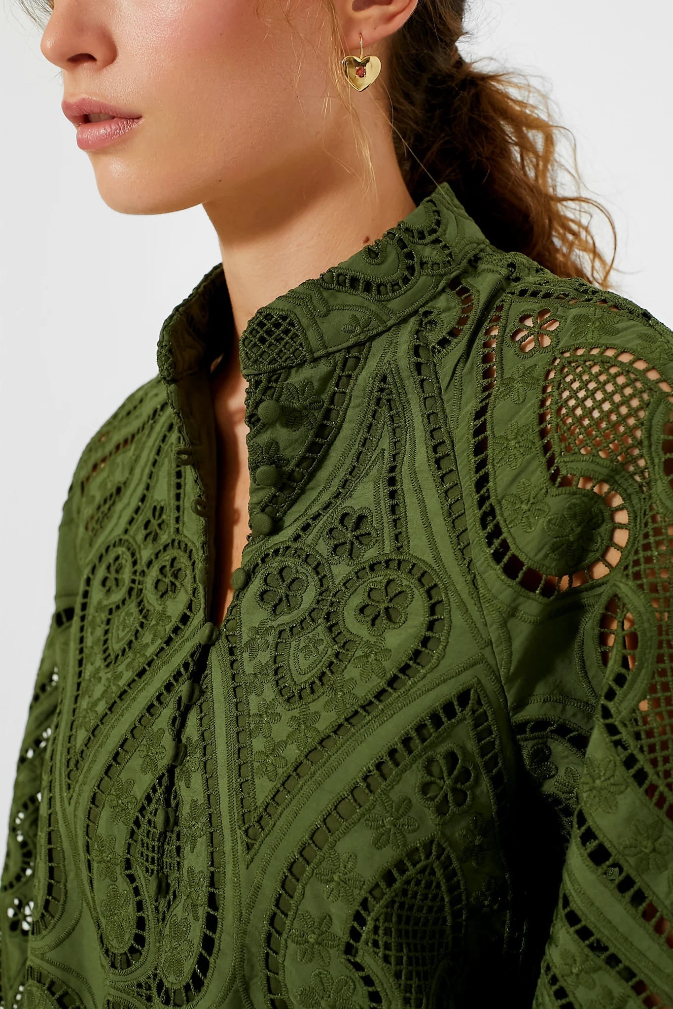 Army Green Mesh Dress