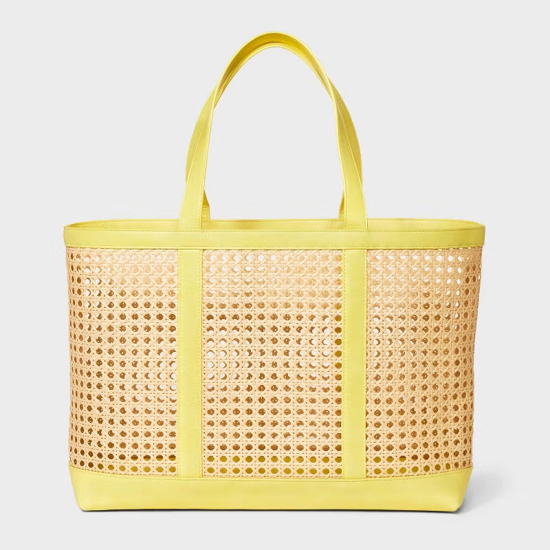 Caning Natural Tote Handbag
