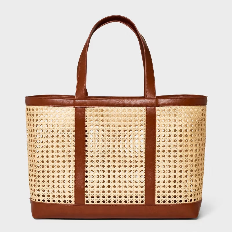 Caning Natural Tote Handbag