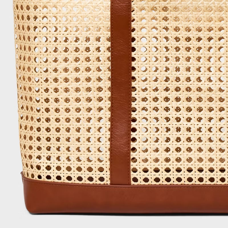 Caning Natural Tote Handbag