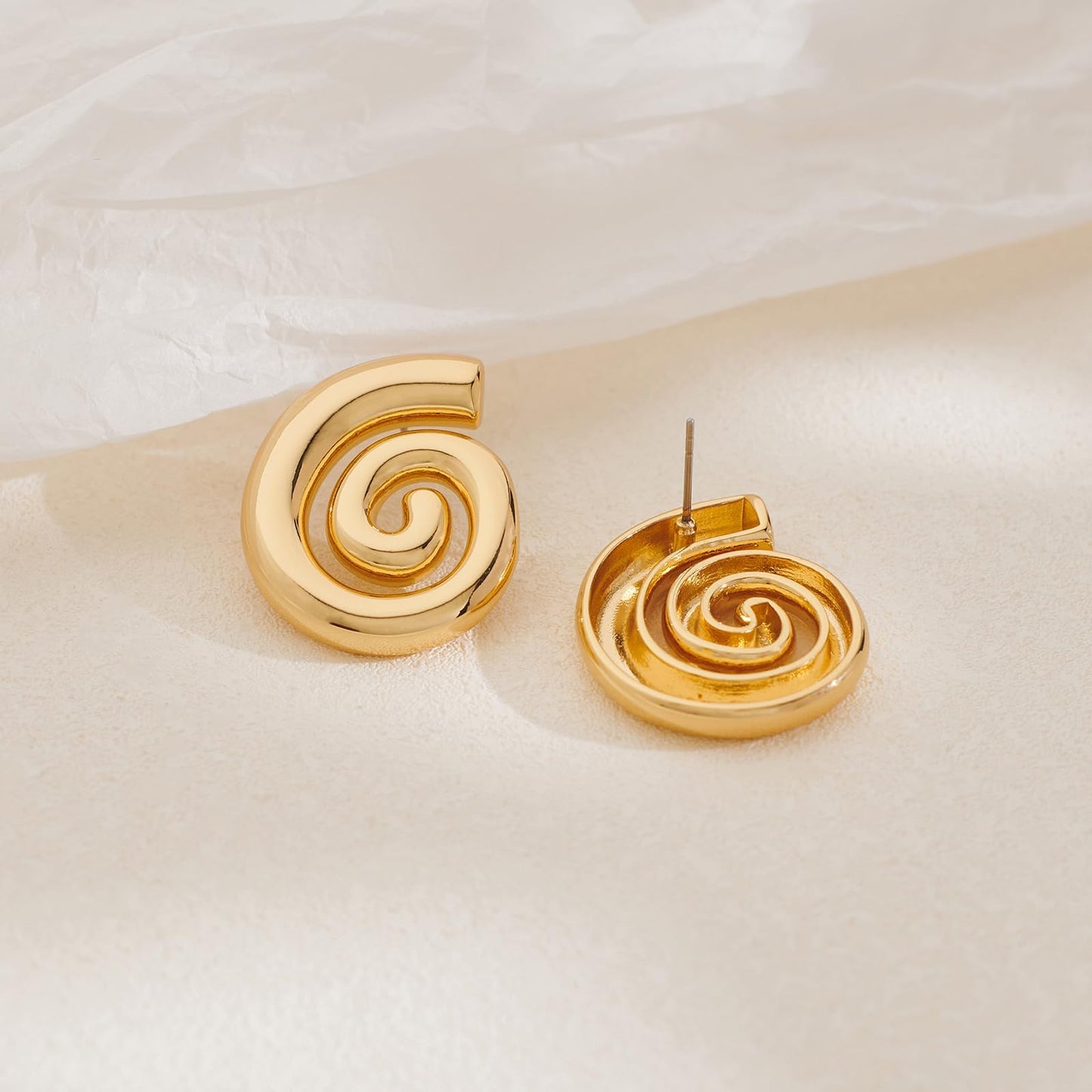 Spiral Swirl Chunky Vintage Earrings
