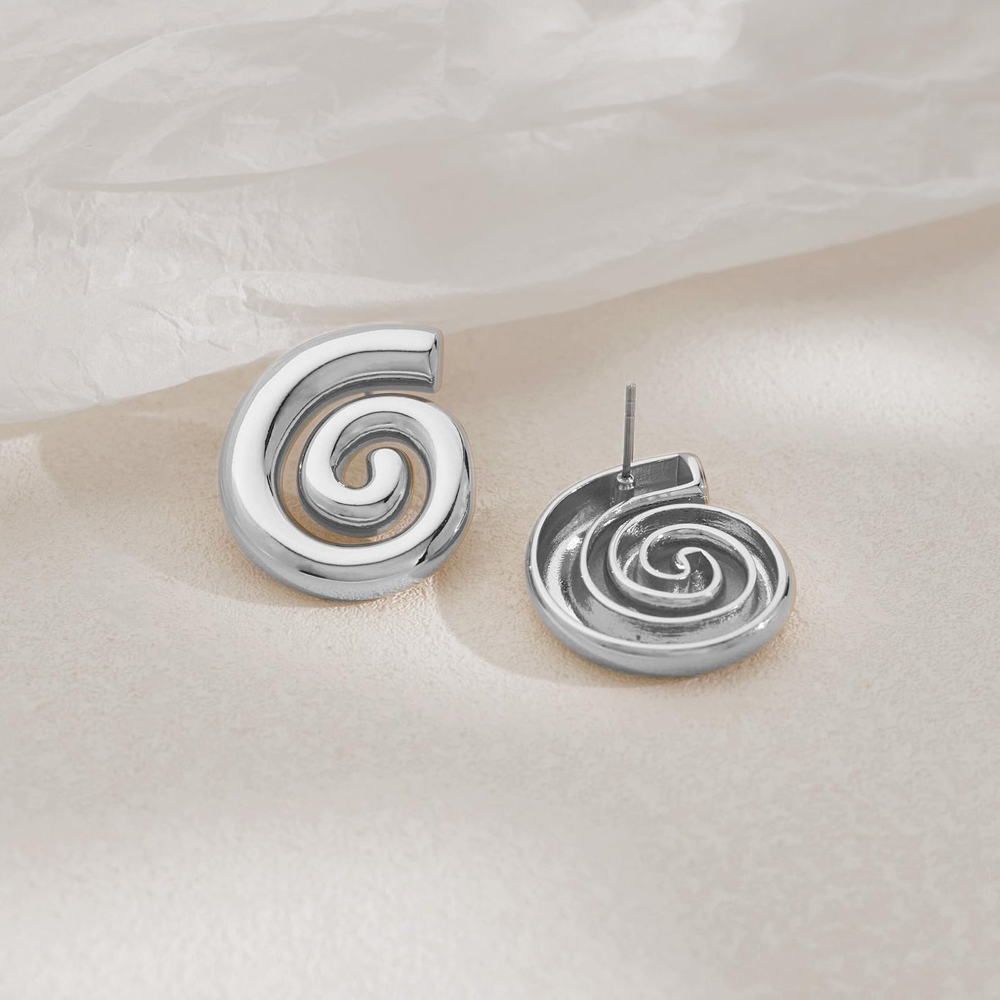 Spiral Swirl Chunky Vintage Earrings