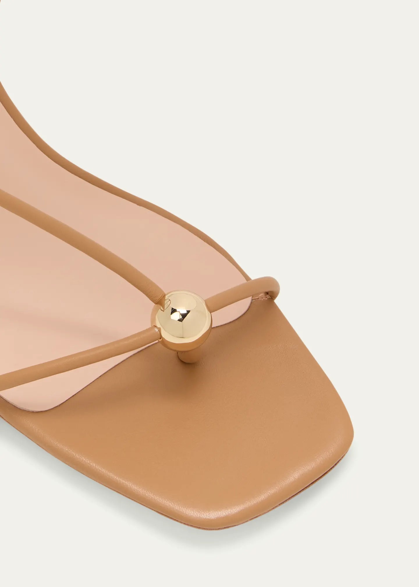 Strappy Leather Dome Sandals