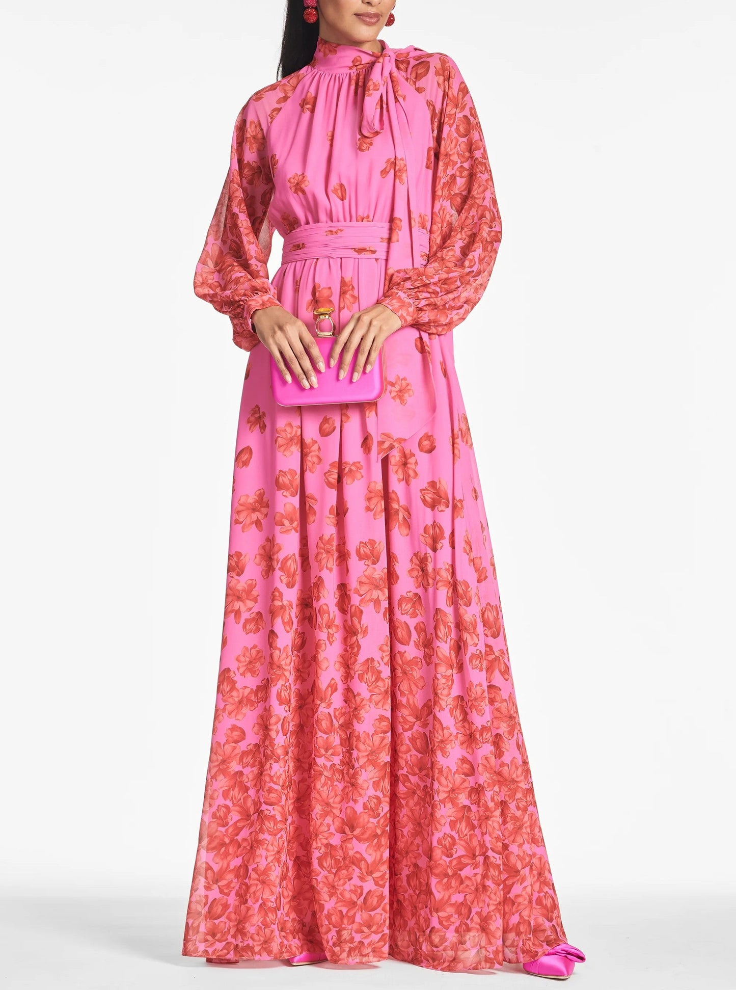Elegance Flower Pink Gauze Dress