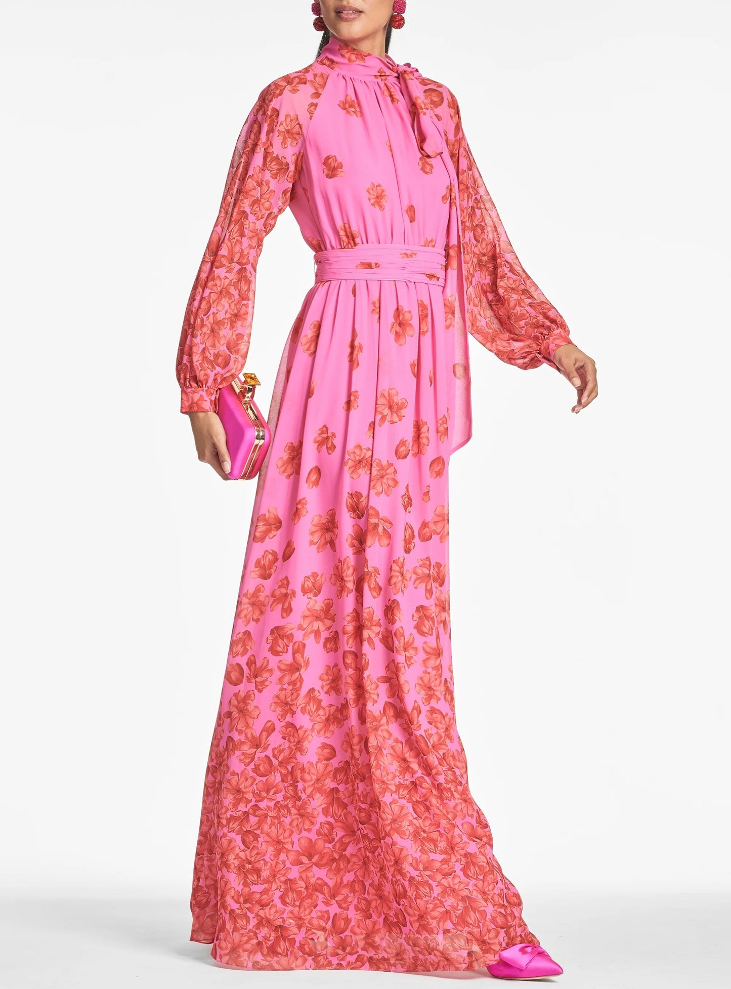 Elegance Flower Pink Gauze Dress