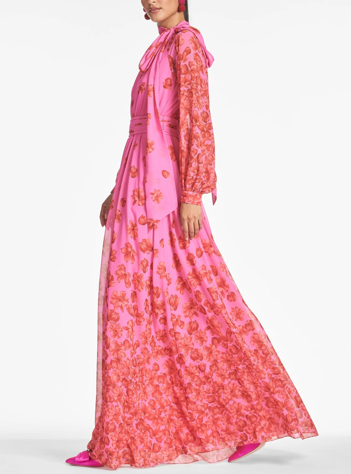 Elegance Flower Pink Gauze Dress