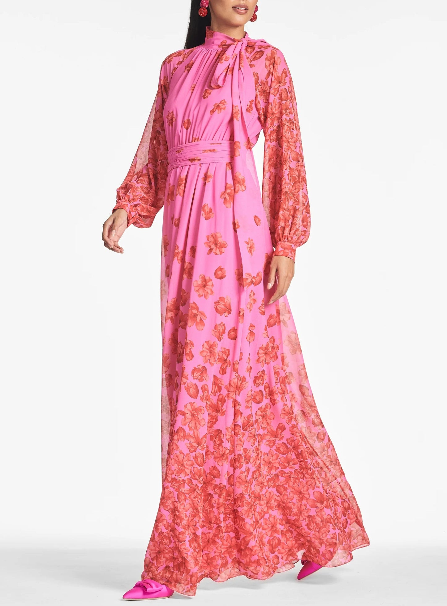 Elegance Flower Pink Gauze Dress