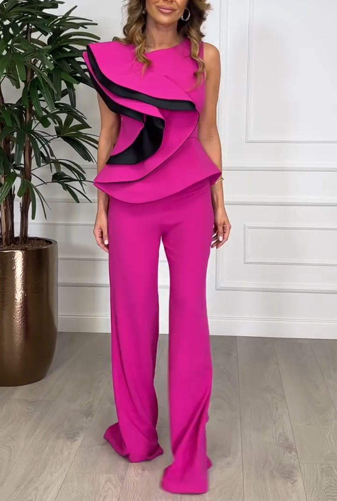 Rose red unique and elegant suit