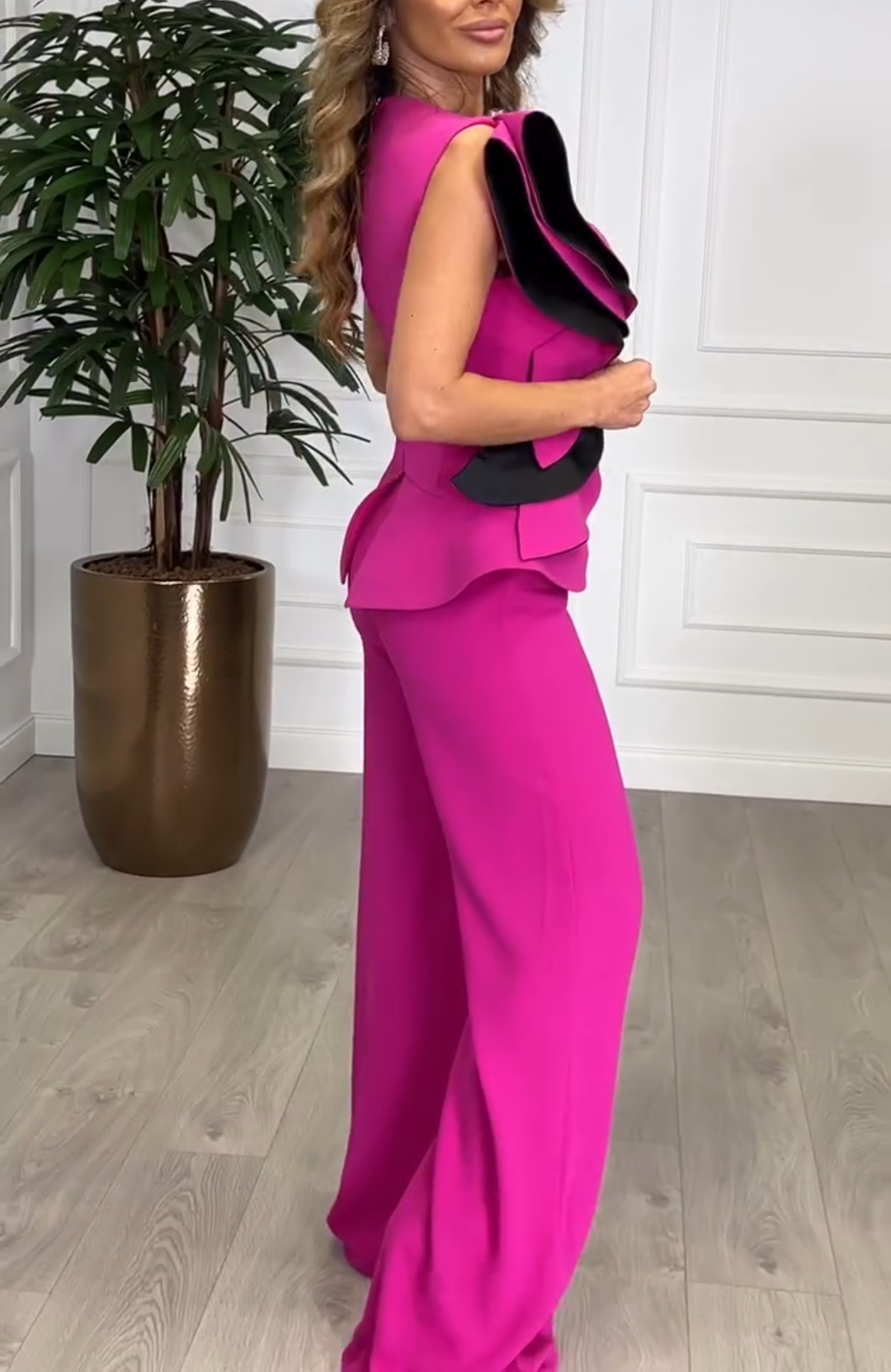 Rose red unique and elegant suit