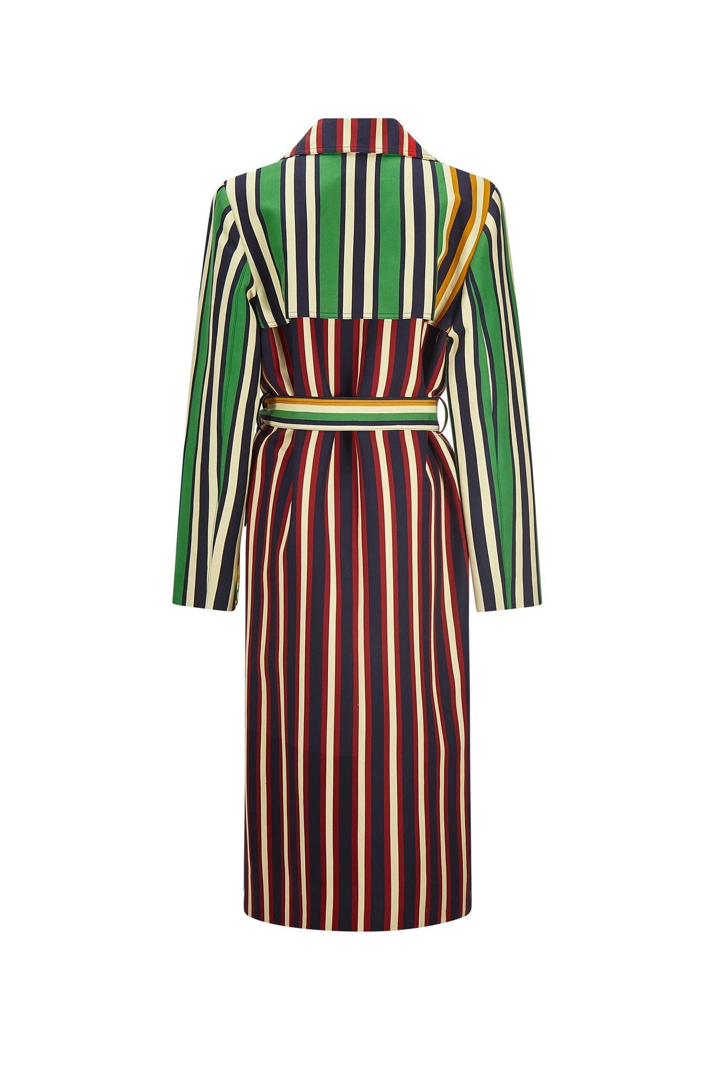 Stripe Long Trench Coat