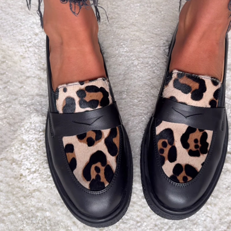 (🔥Specials!)Women's leopard print leather loafers