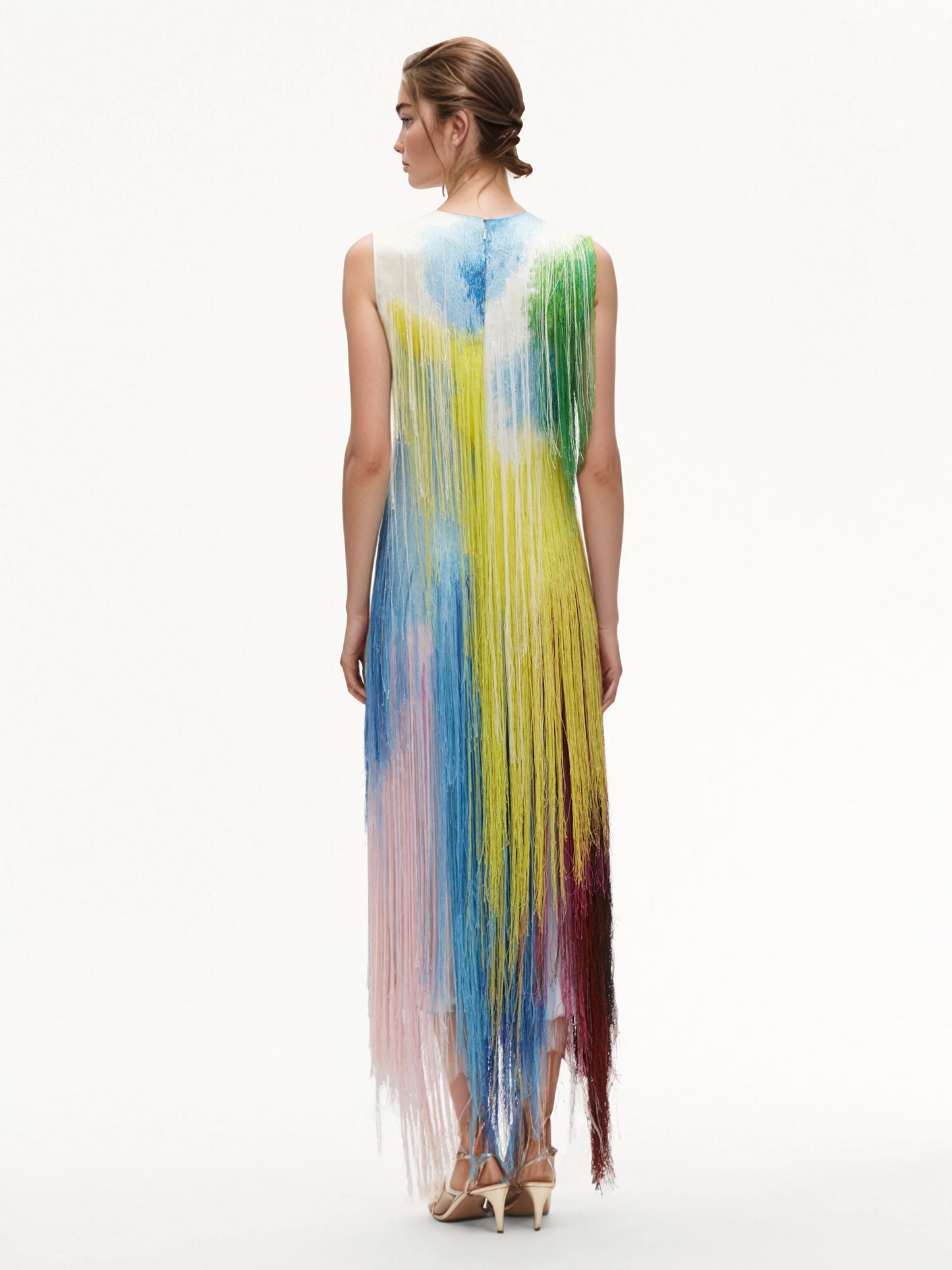 Abstract Watercolor Fringe Cocktail Dress(✅Buy 2 Free Shipping)