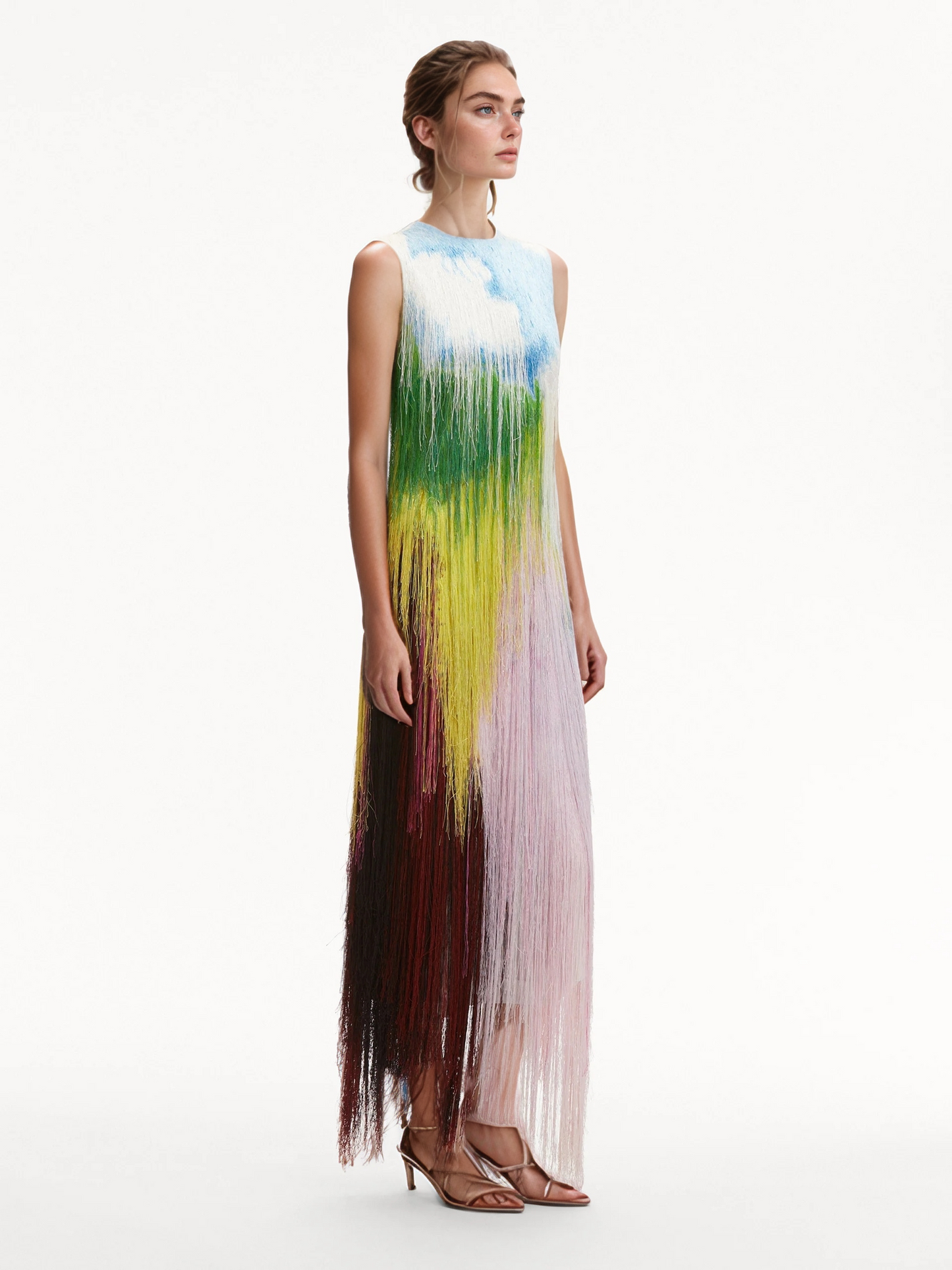 Abstract Watercolor Fringe Cocktail Dress(✅Buy 2 Free Shipping)