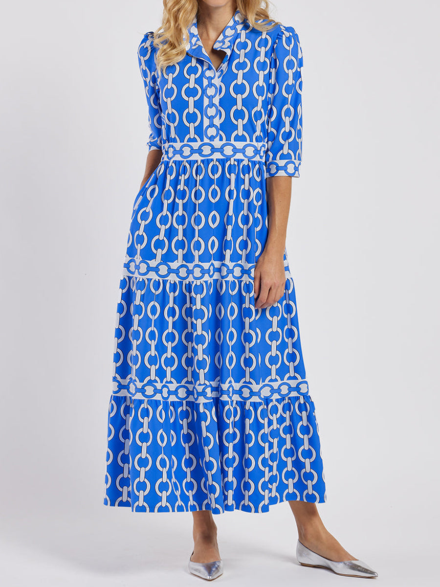 Printed Long Sleeve Maxi Dress