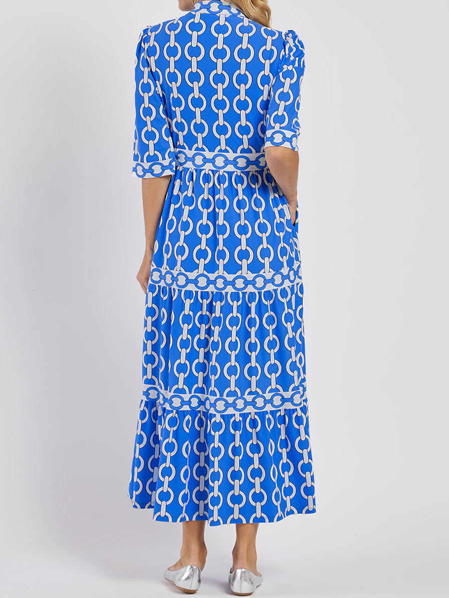 Printed Long Sleeve Maxi Dress
