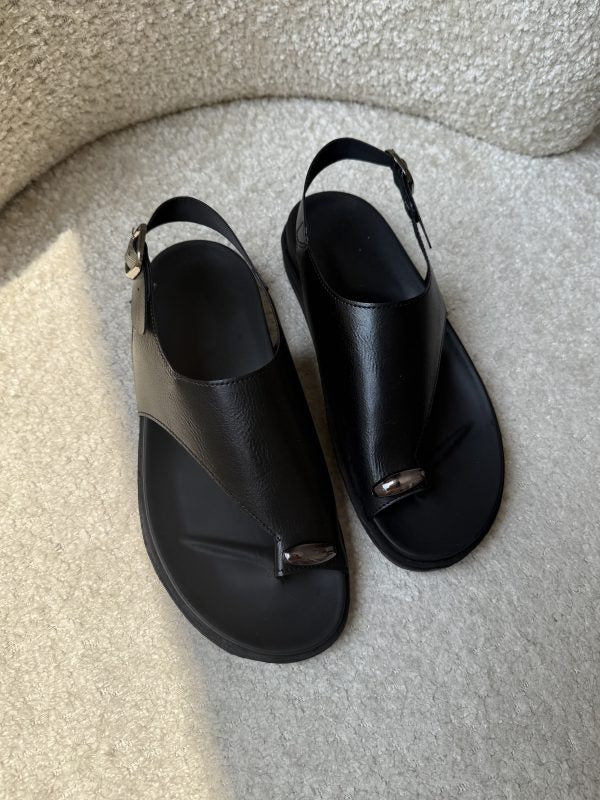 Women's leather soft-soled sandals