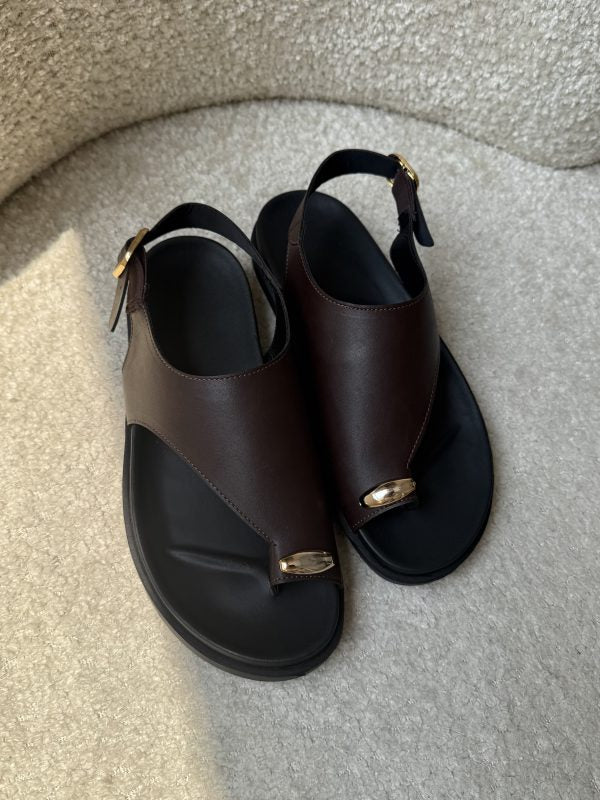 Women's leather soft-soled sandals