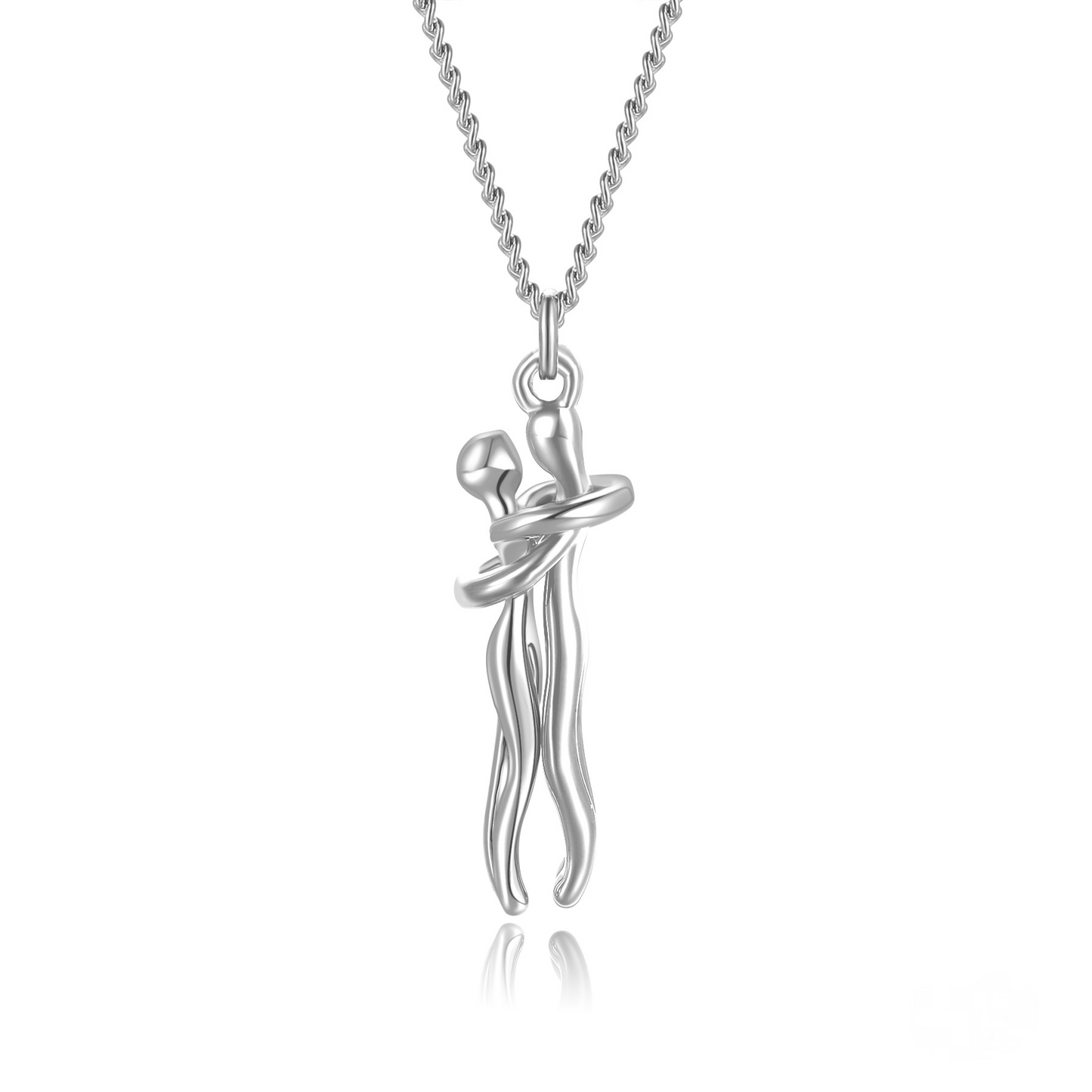 Couple Embrace Pendant Necklace
