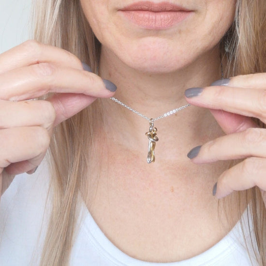 Couple Embrace Pendant Necklace