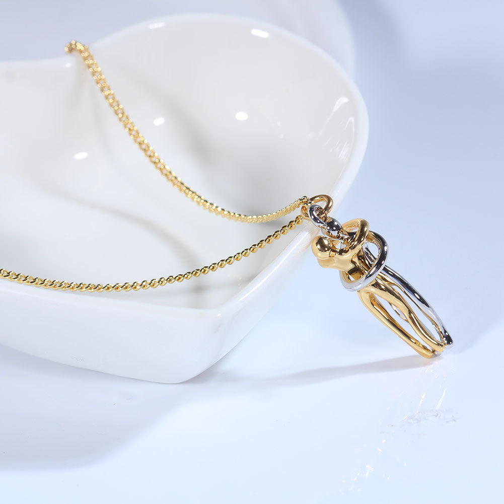 Couple Embrace Pendant Necklace