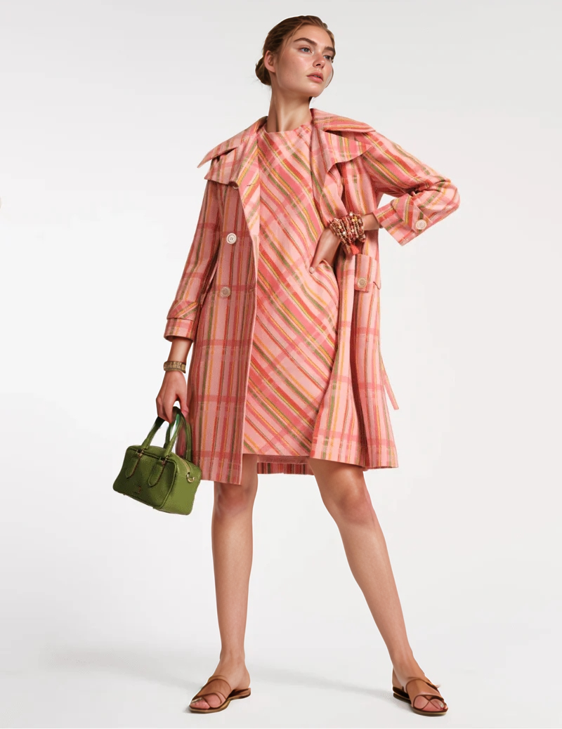 Candy Ribbon Plaid Coat
