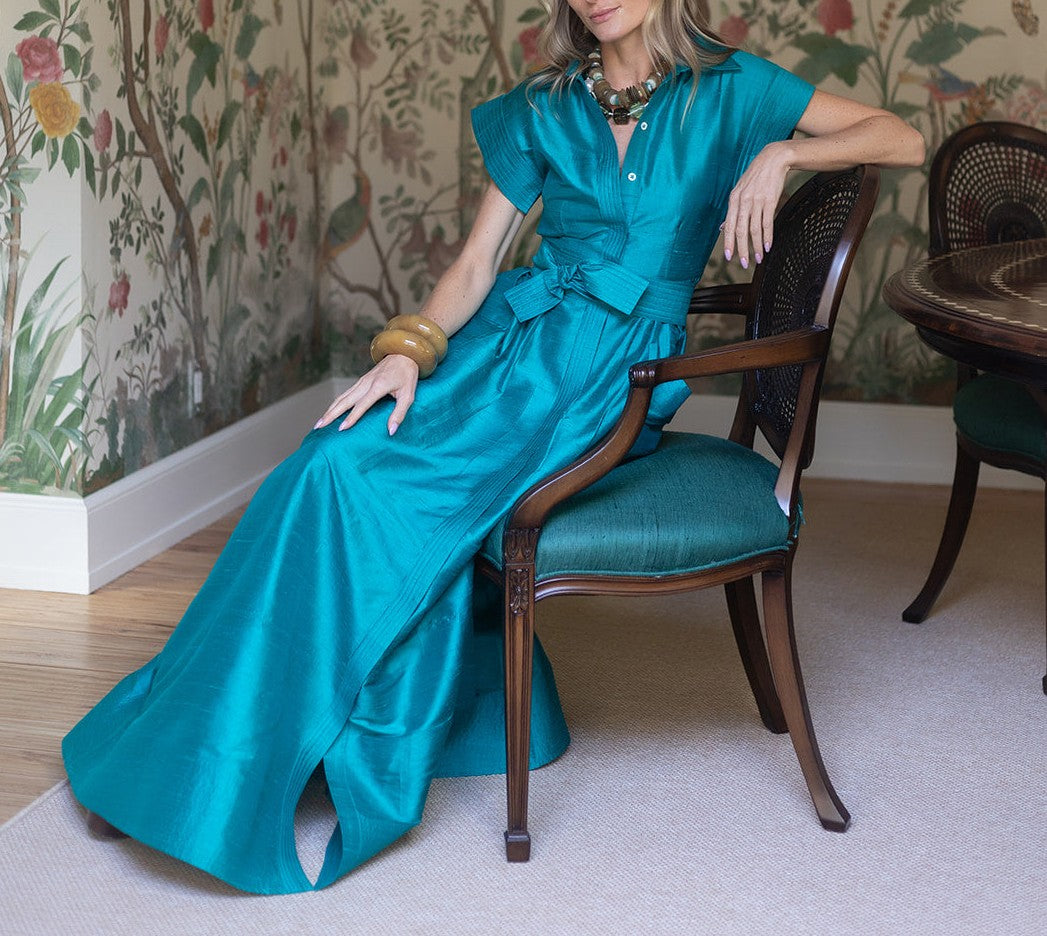 Vintage French Tunic Maxi Dress