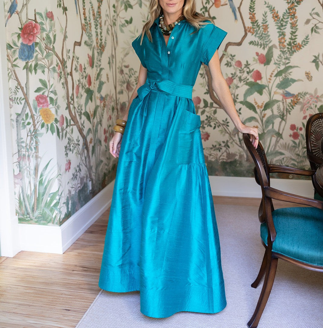 Vintage French Tunic Maxi Dress