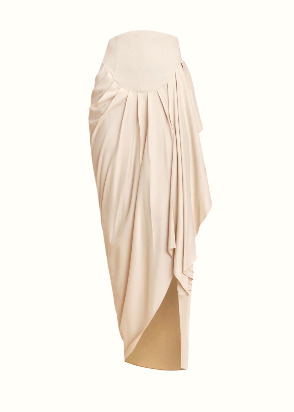 Halter Neck Crop Top and Pleated Side Slit Skirt 2-Piece Set