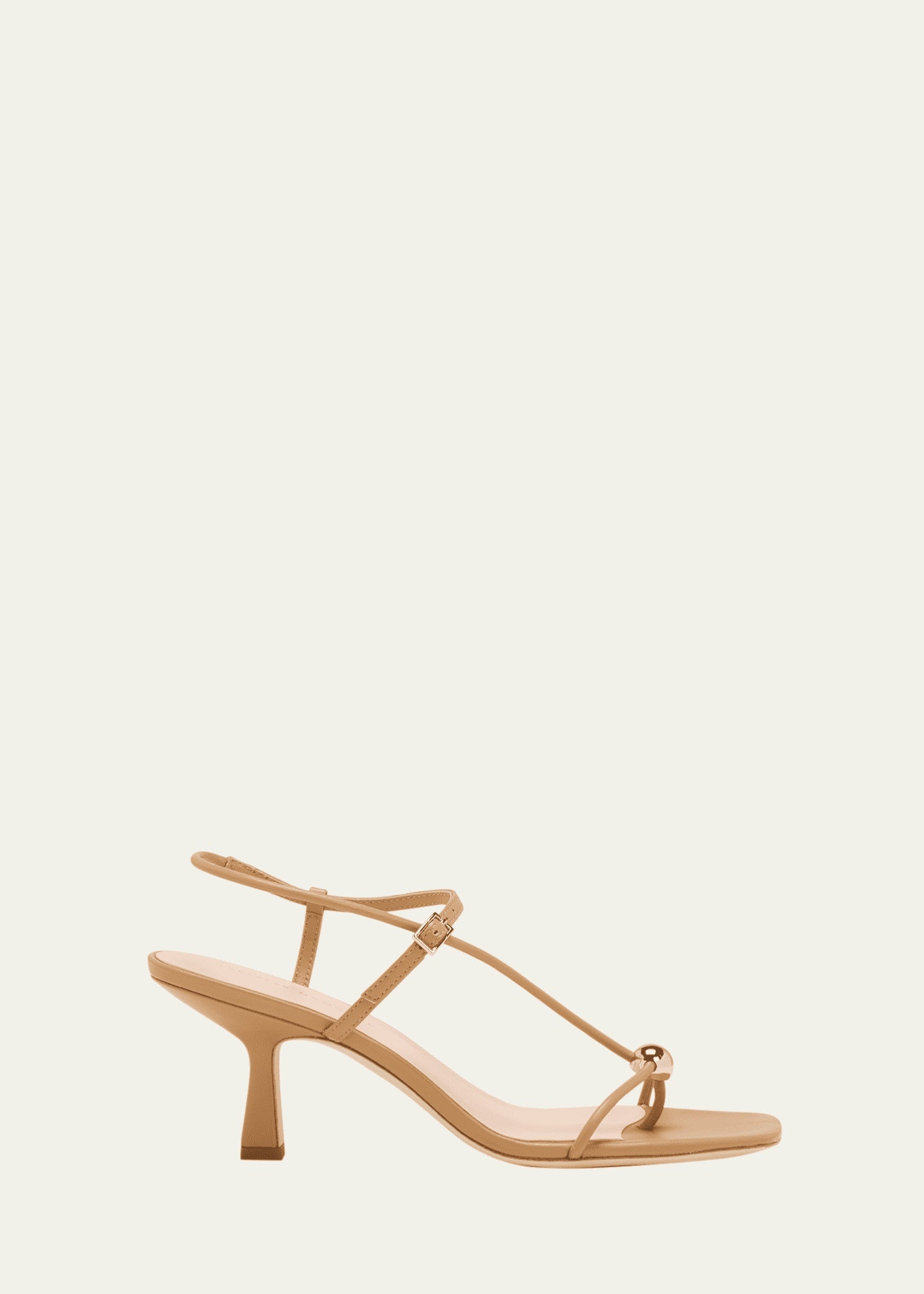 Strappy Leather Dome Sandals