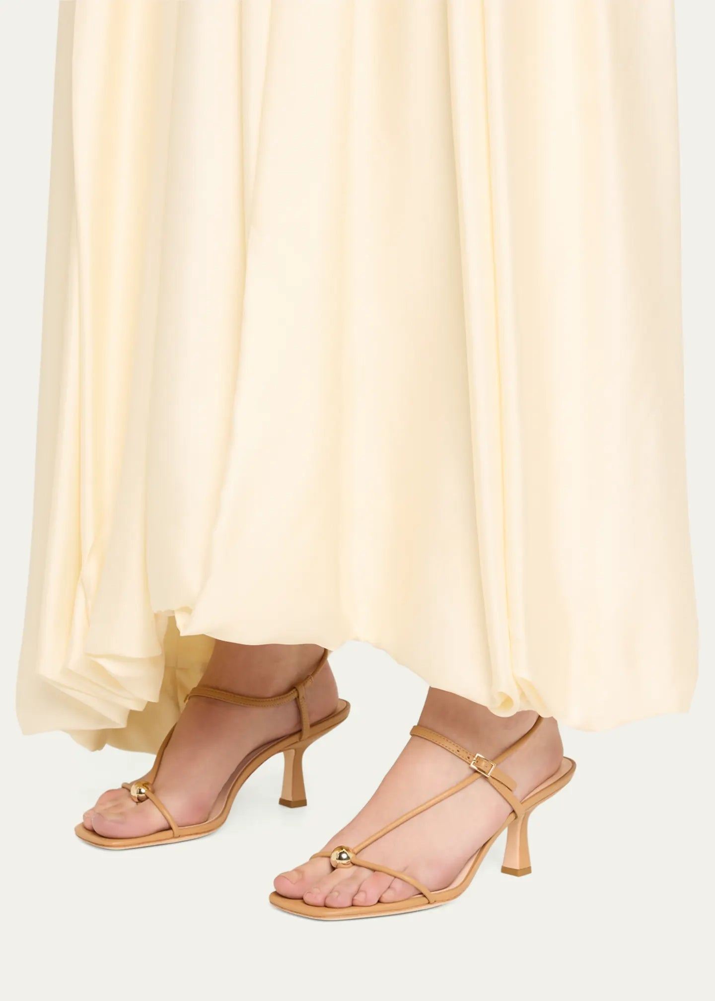 Strappy Leather Dome Sandals