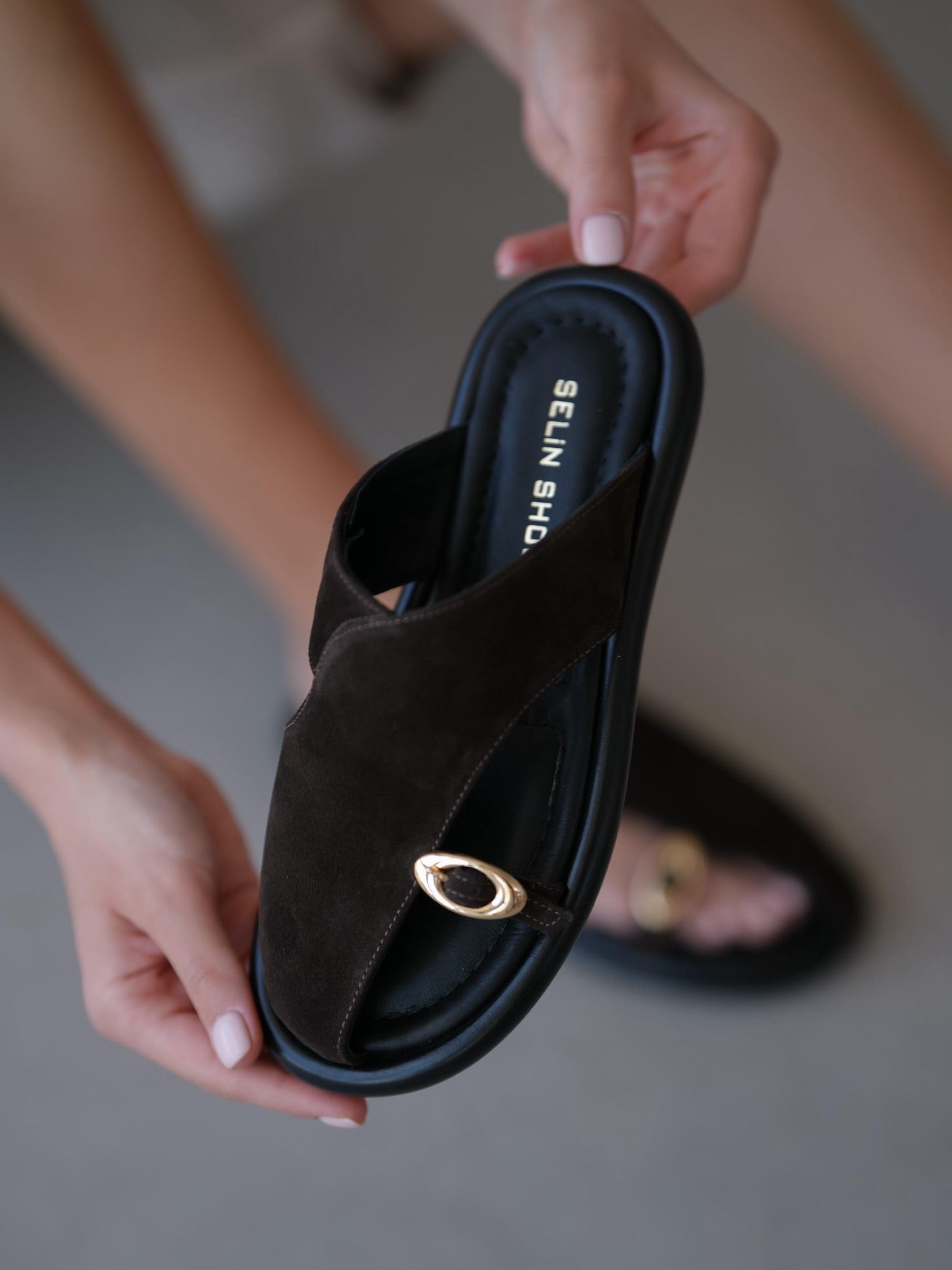Women's Leather Flat Sandals