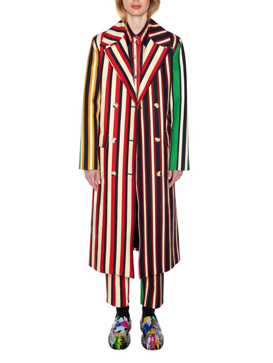 Stripe Long Trench Coat