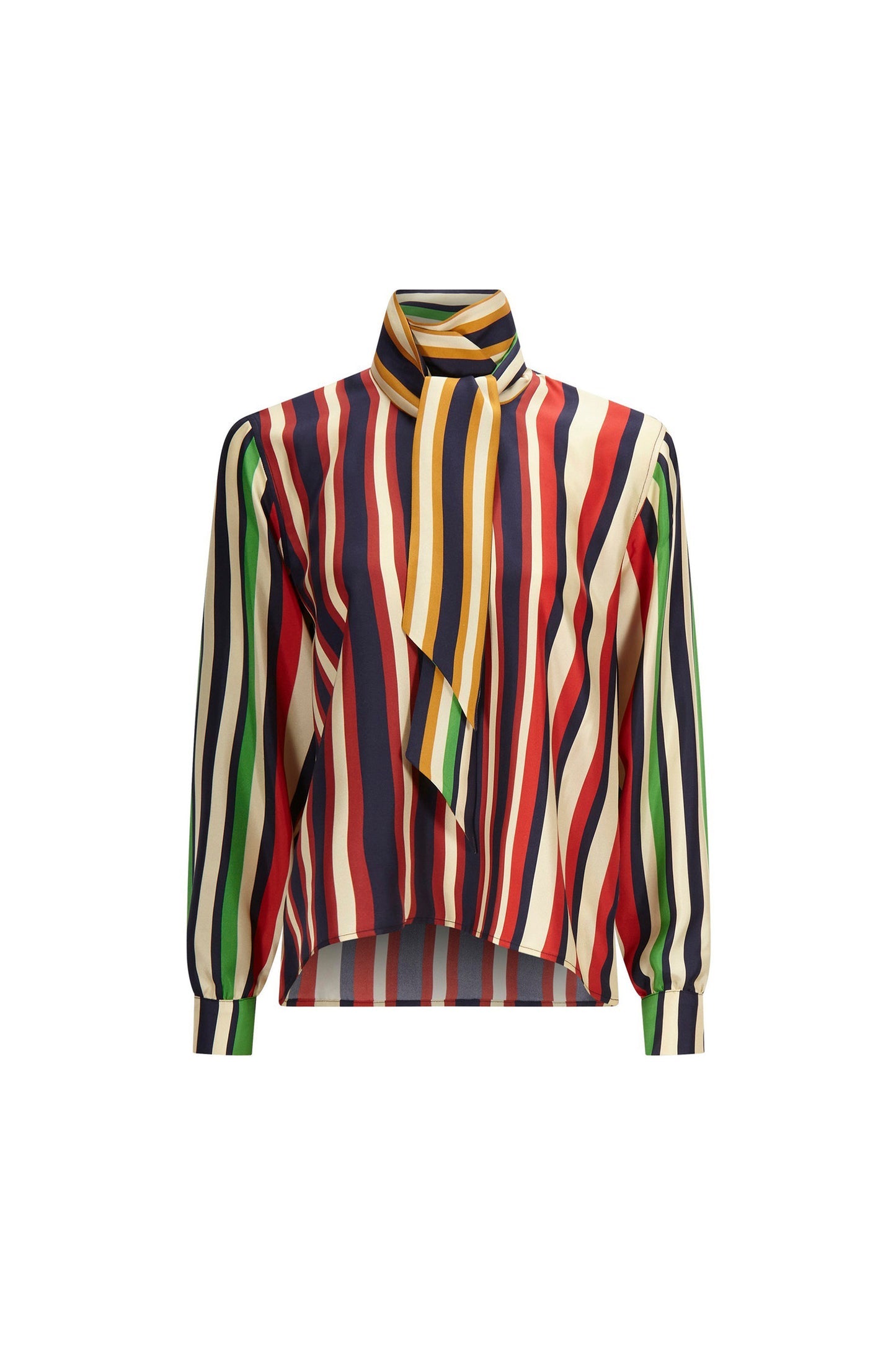 Stripe Slim Tie Blouse