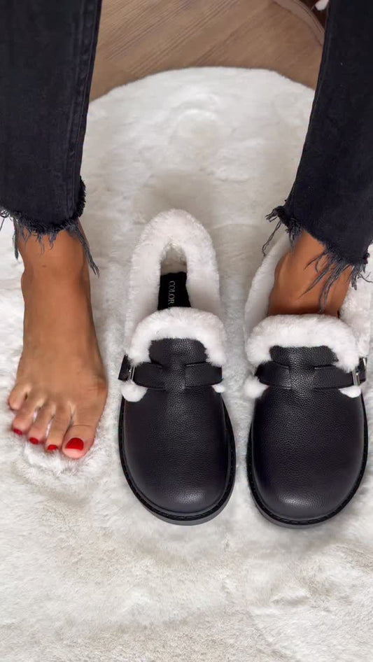 Soft Leather Goose Down Flats
